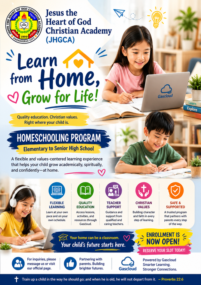 Learn from home school promotional poster